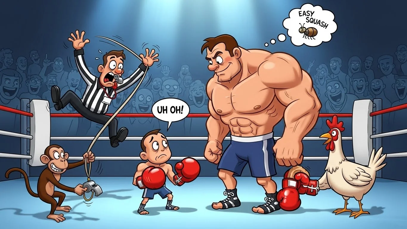 Boxing ring hilarity