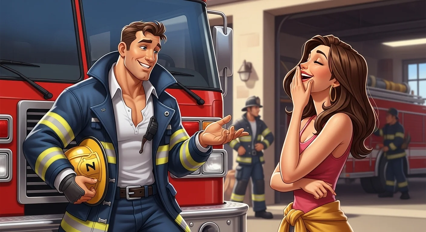 Firefighter jokes flirty
